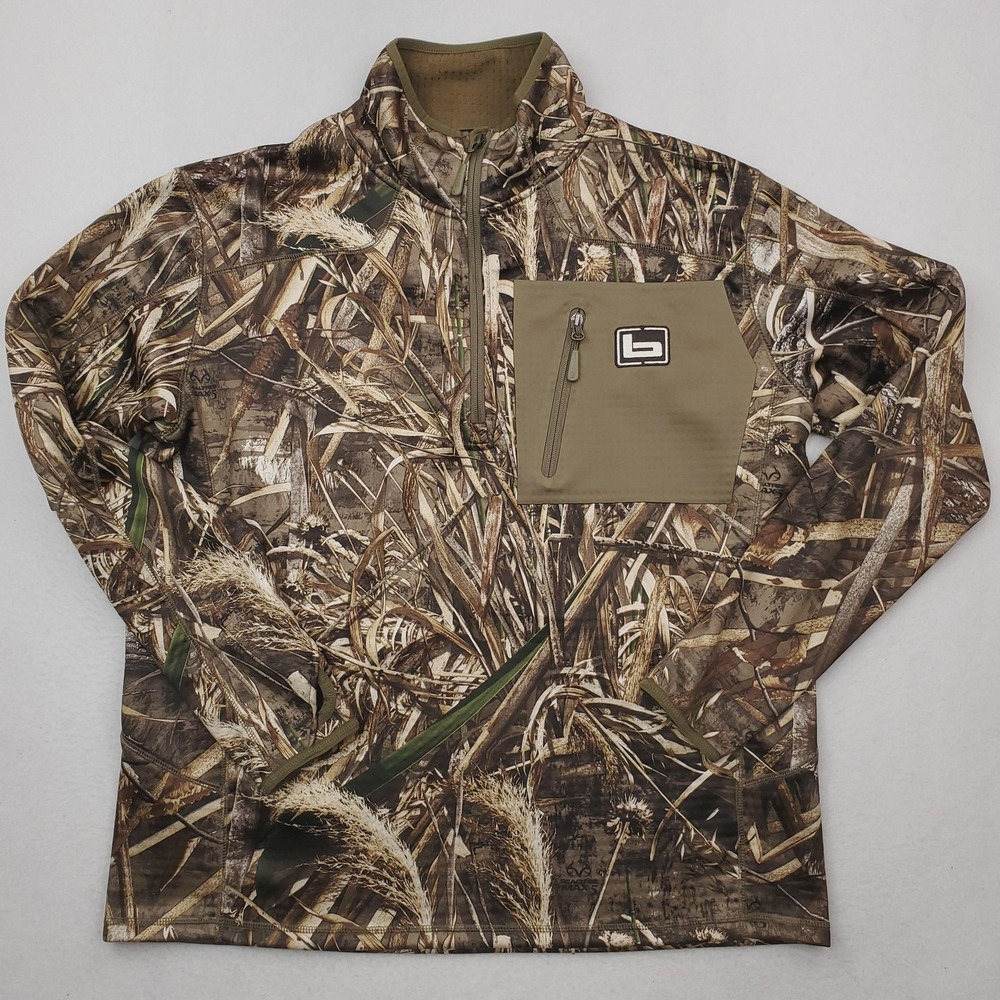 Banded Jacket Mens XL Brown Camo Softshell 1/4 Zip Hunting Realtree MAX-5